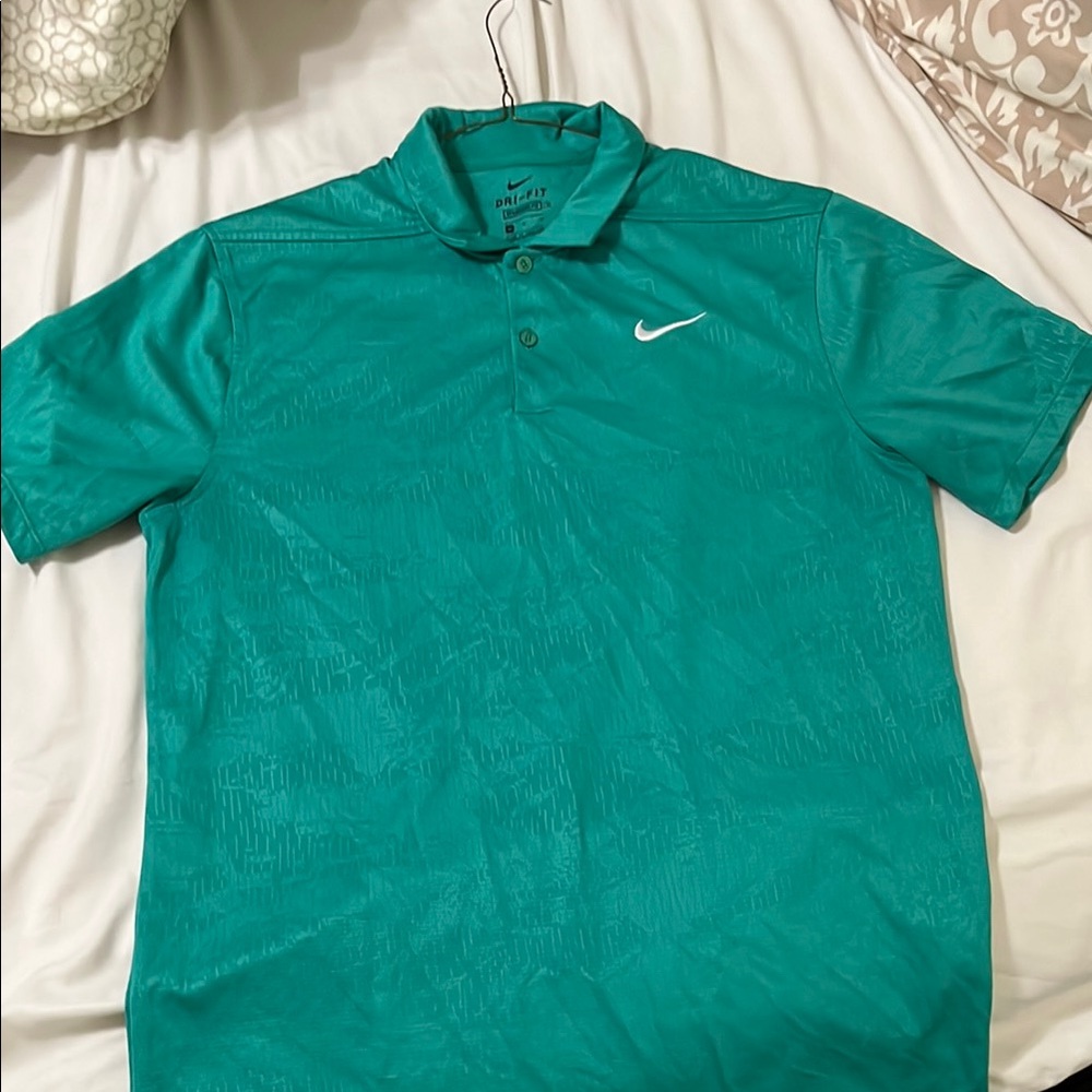 Nike green Polo Shirt Moisture-Wicking Athletic